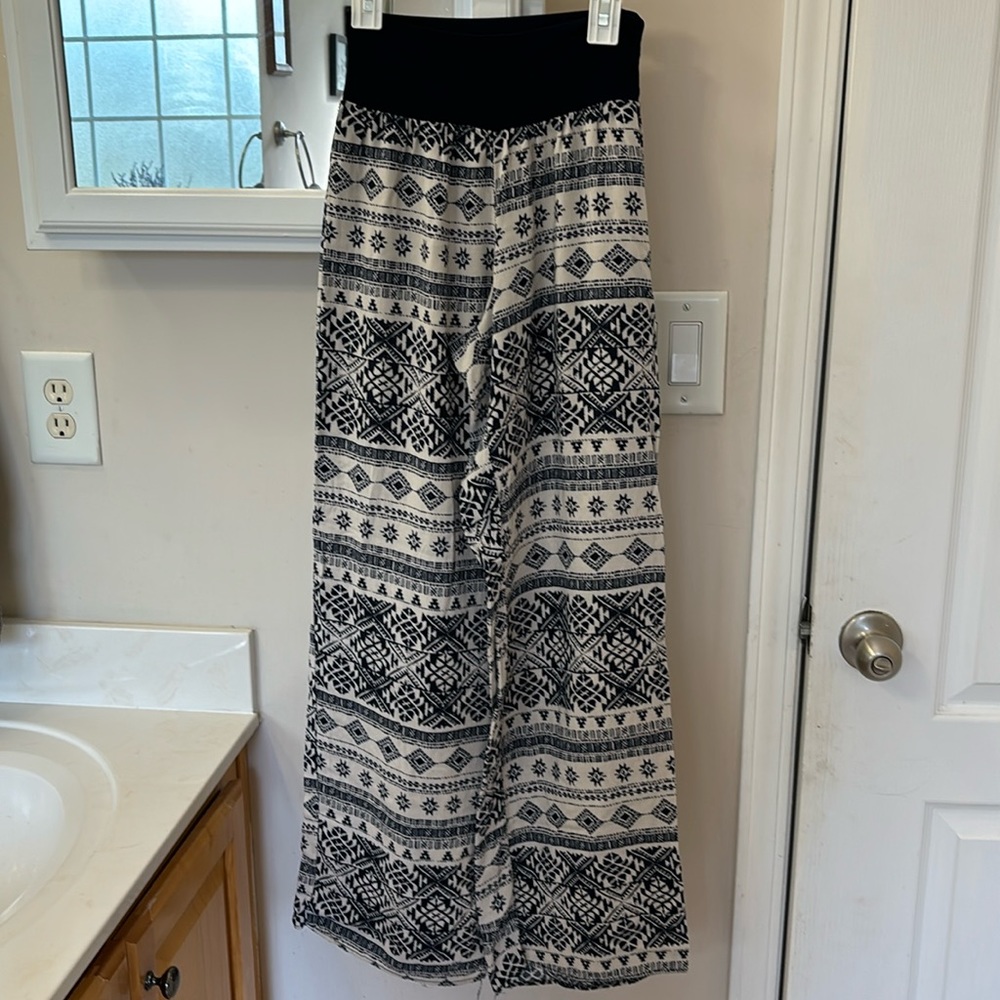 Navy blue and white BoHo pants